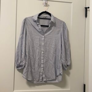 beach & lounge blue/white striped button up